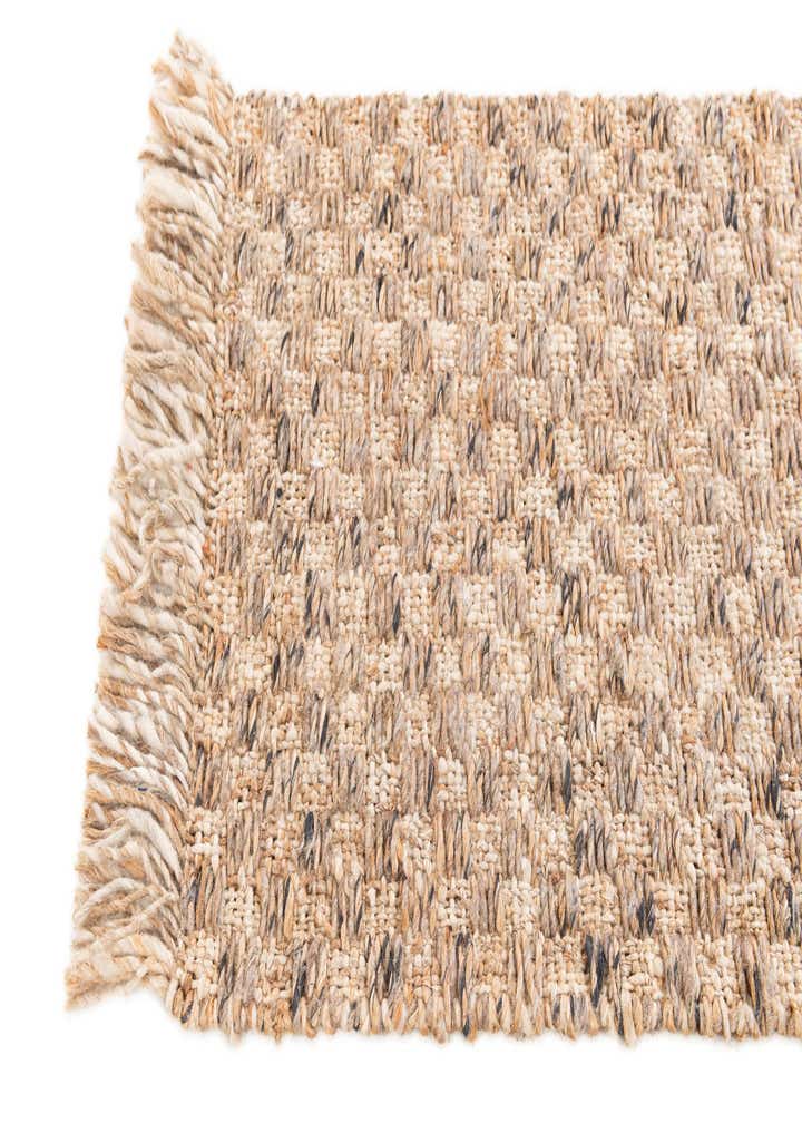 2' 1 x 3' Hand Woven Checkered Jute Wool Rug