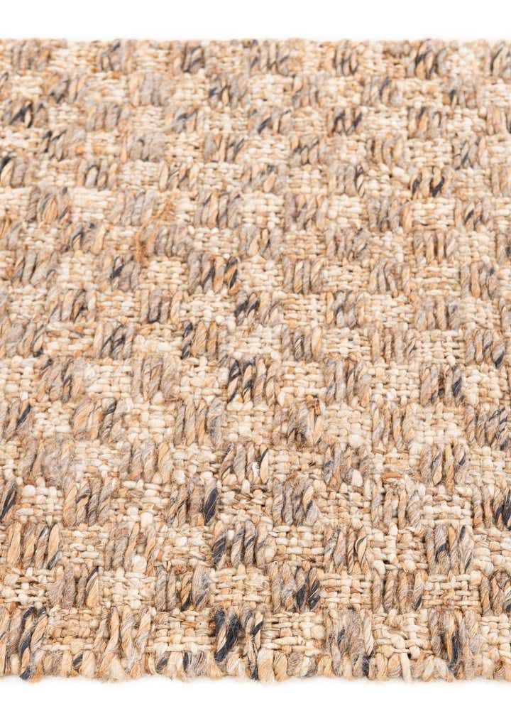 2' 1 x 3' Hand Woven Checkered Jute Wool Rug
