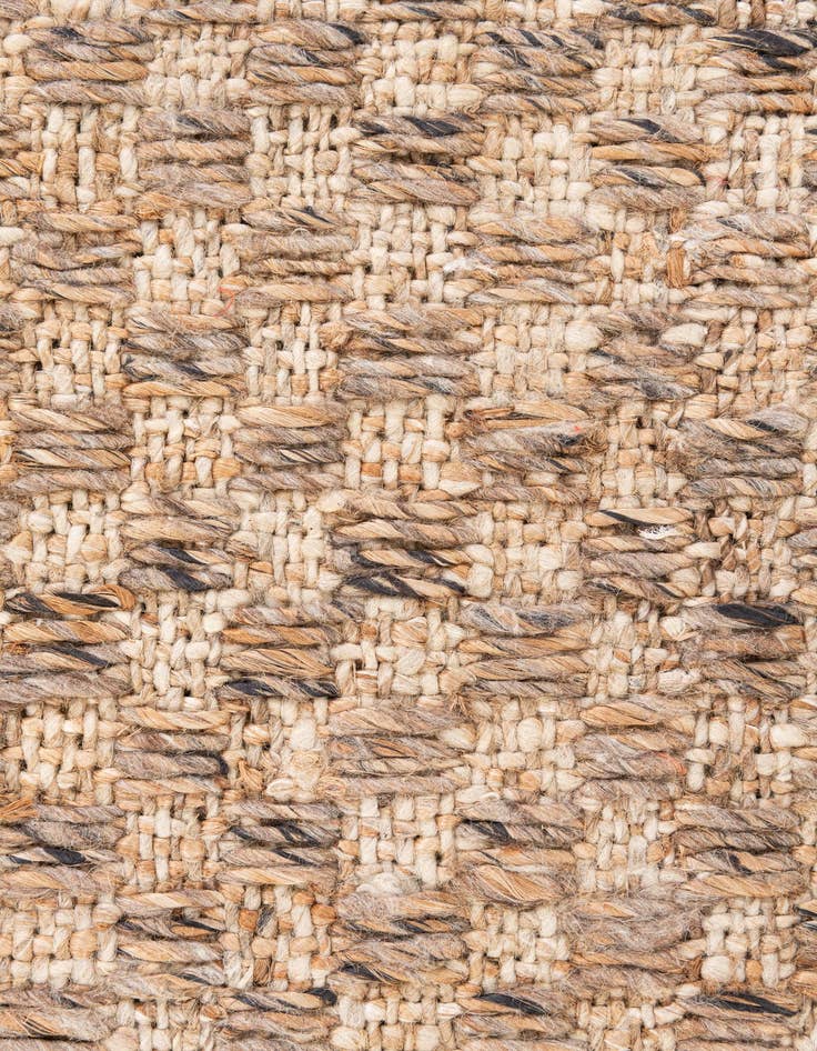 Detail image of 2' 1 x 3' Hand Woven Checkered Jute Wool Rug