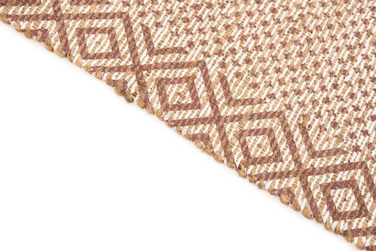 Detail image of 4' 2 x 6' Hand Braided Chenille Jute Rug