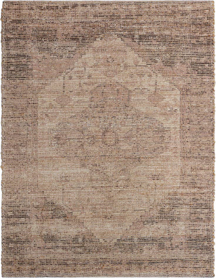 Detail image of 4' 1 x 6' 1 Hand Woven Chenille Jute Rug