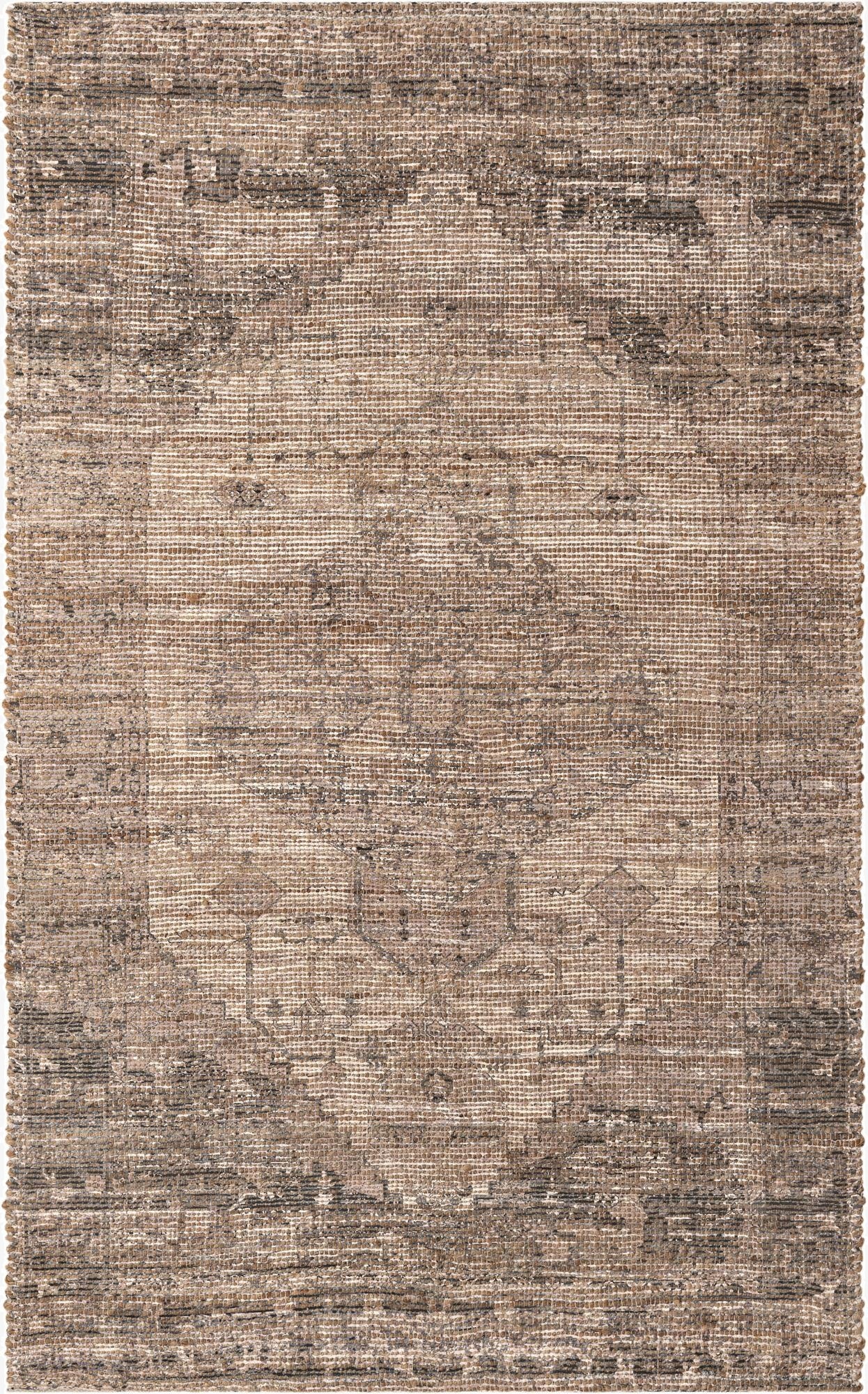 5' 3 x 8'  Hand Woven Chenille Jute Rug