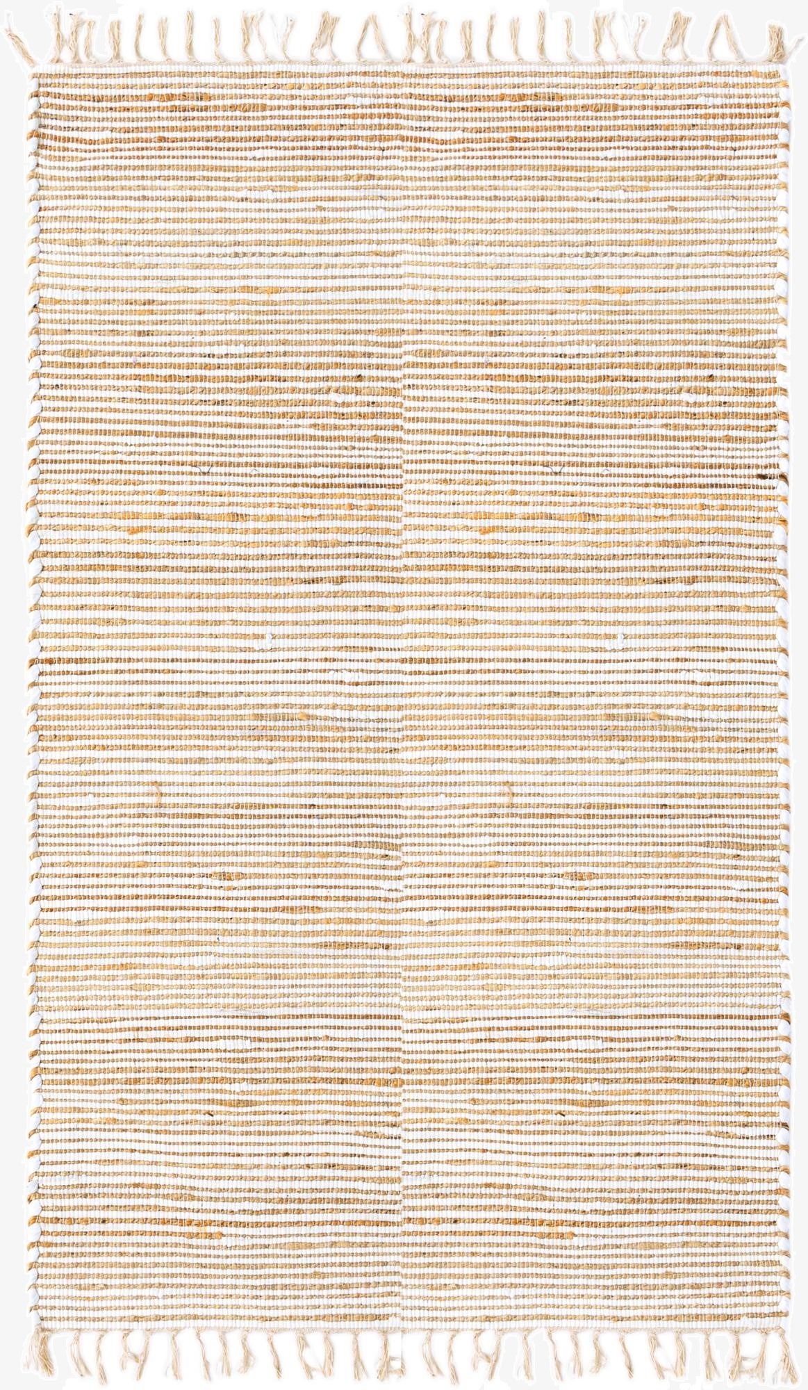 5' 1 x 8'  Hand Woven Chindi Jute Rug