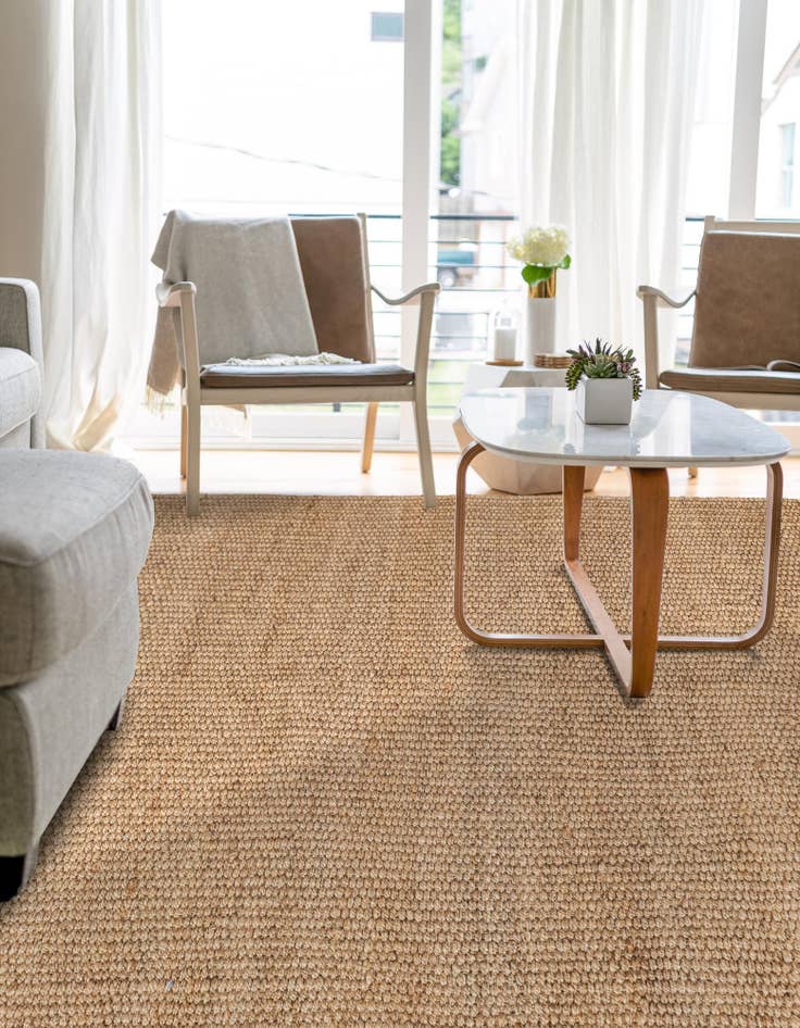 Detail image of 4' 1 x 6' 1 Hand Woven Chunky Jute Rug