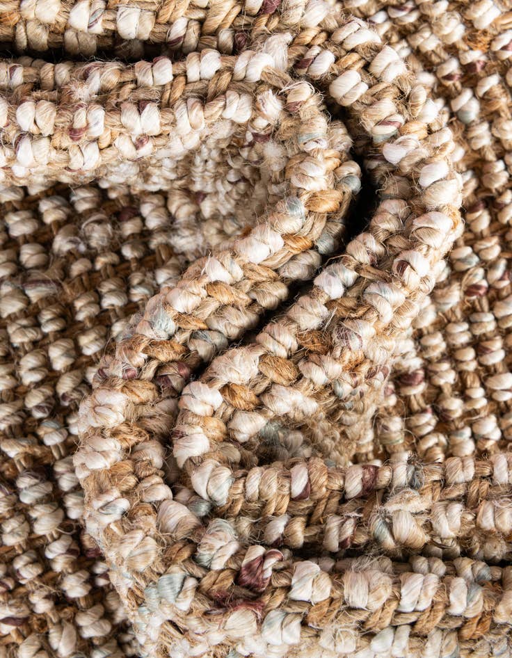 Detail image of 4' 1 x 6' 1 Hand Woven Chunky Jute Rug