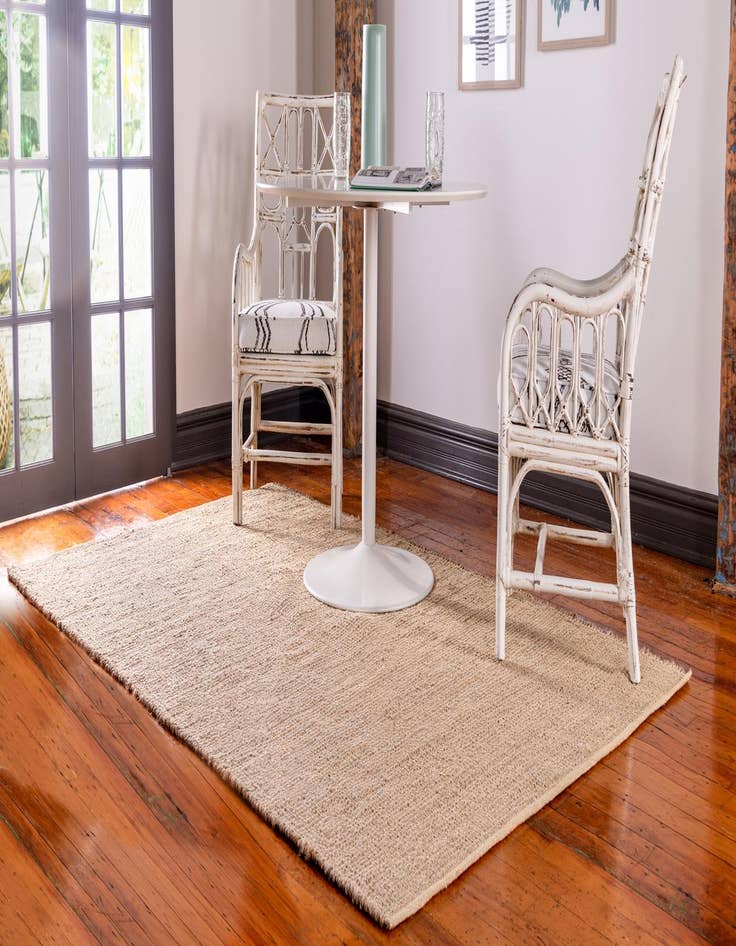 Detail image of 8' x 10' Hand Woven Gilded Jute Rug