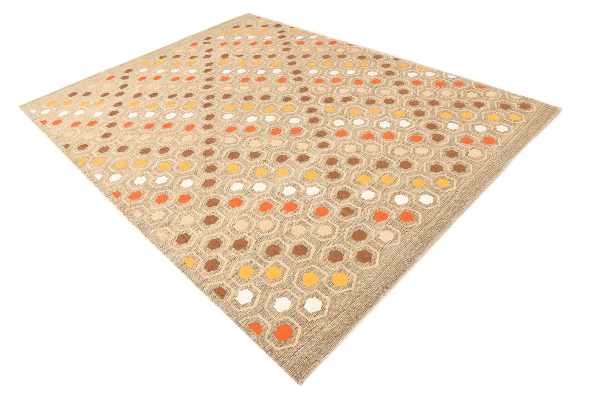 7' 1 x 9' 4 Hand Woven Kilim Modern Rug