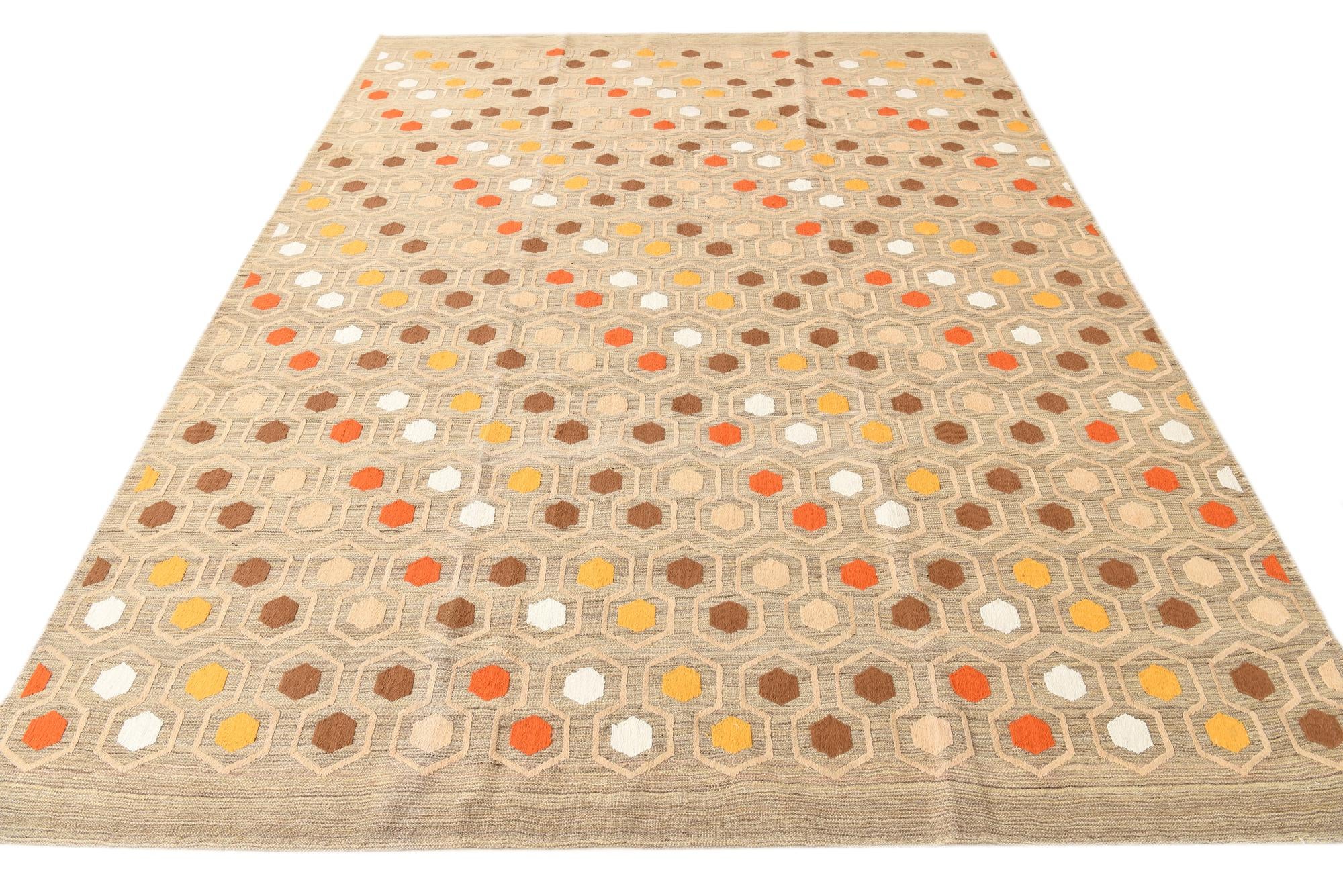 7' 1 x 9' 4 Hand Woven Kilim Modern Rug