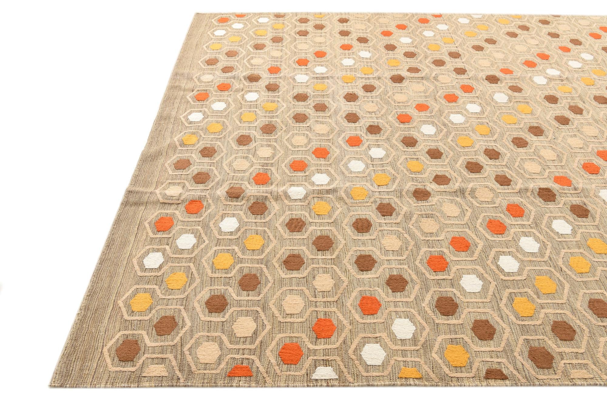7' 1 x 9' 4 Hand Woven Kilim Modern Rug