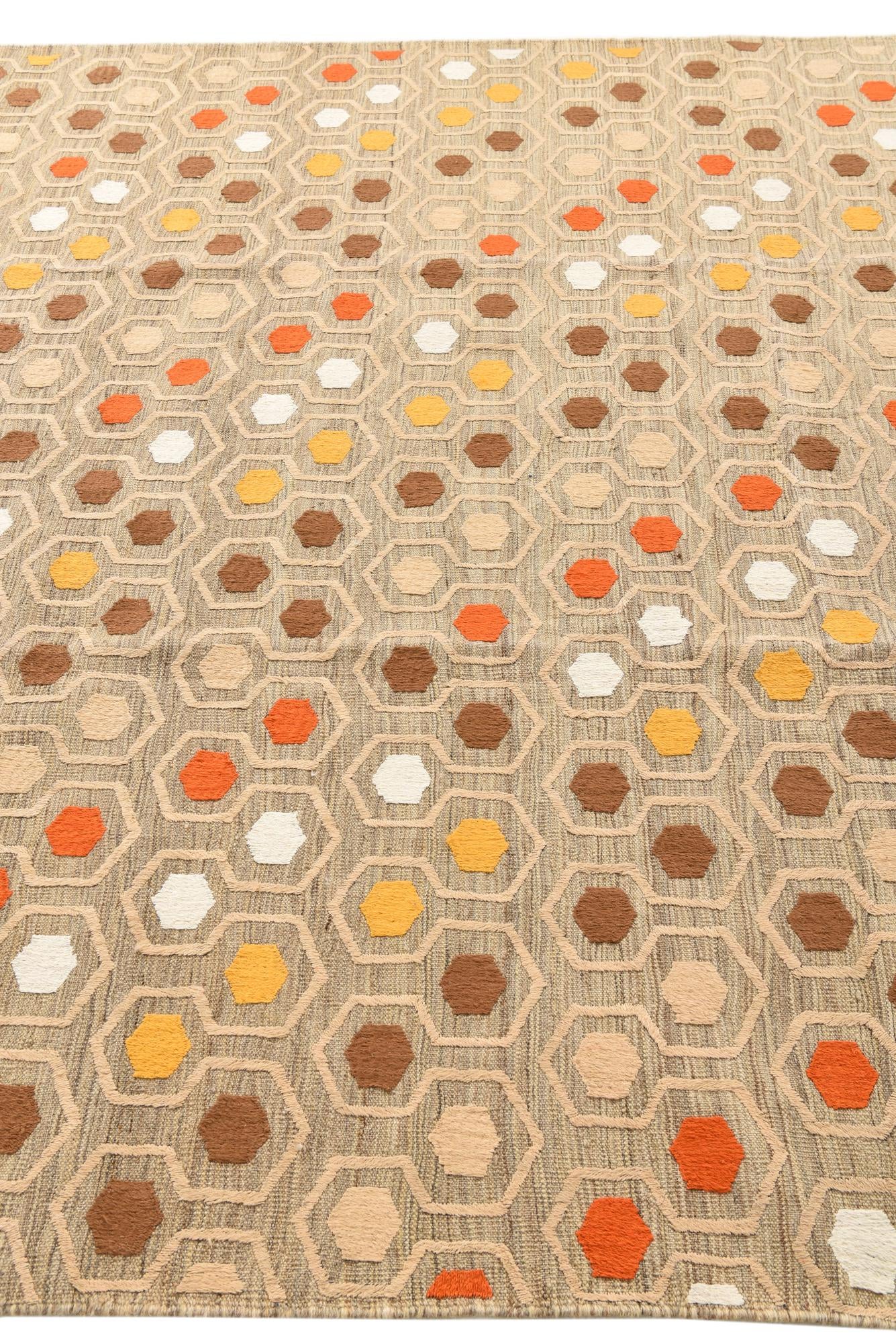 7' 1 x 9' 4 Hand Woven Kilim Modern Rug