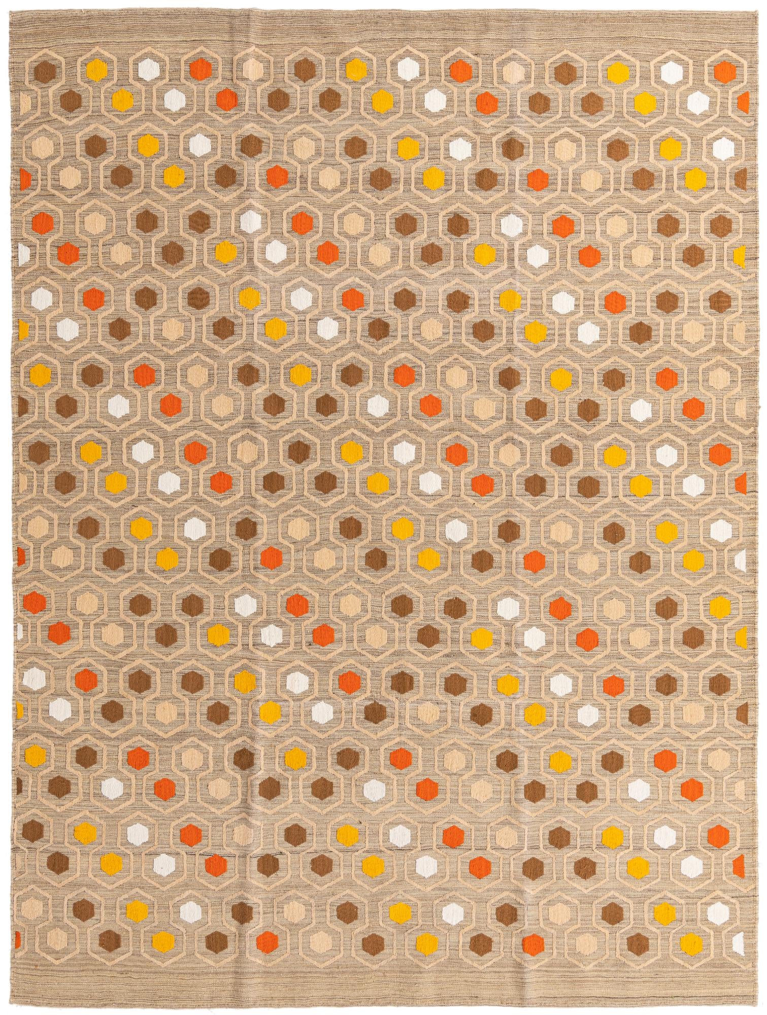 7' 1 x 9' 4 Hand Woven Kilim Modern Rug