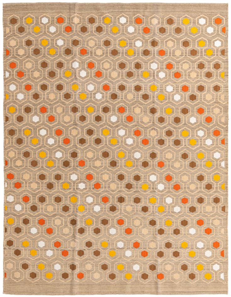 Detail image of 7' 1 x 9' 4 Hand Woven Kilim Modern Rug