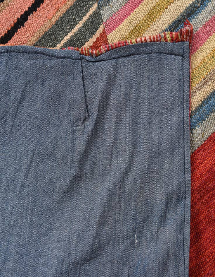 Detail image of 5' 11 x 7' 8  Hand Woven Kilim Patchwork Wool Rug