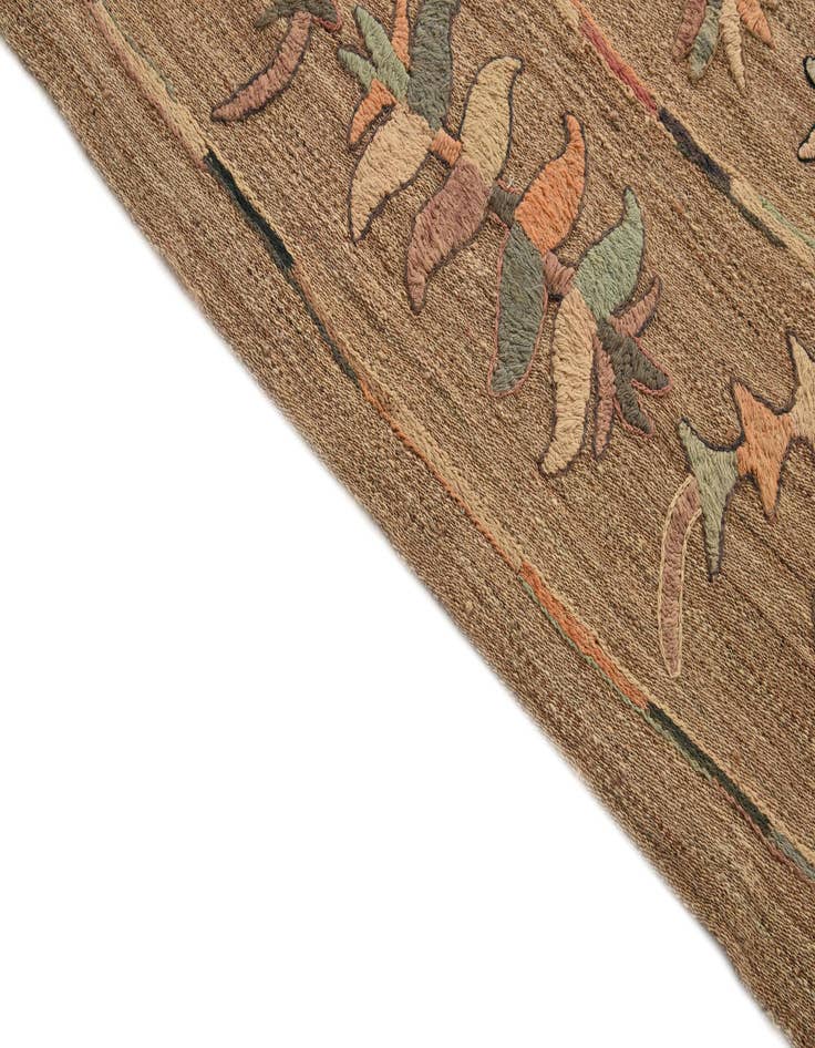 Detail image of 6' 2 x 7'  Hand Woven Kilim Suzani Wool Rug