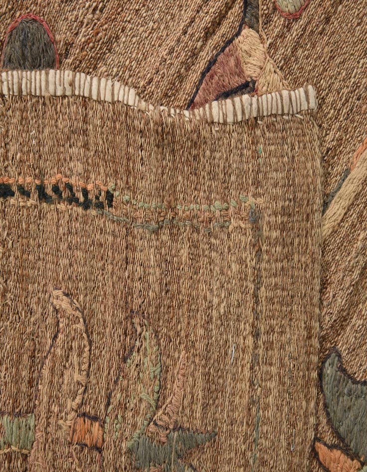 Detail image of 6' 2 x 7'  Hand Woven Kilim Suzani Wool Rug