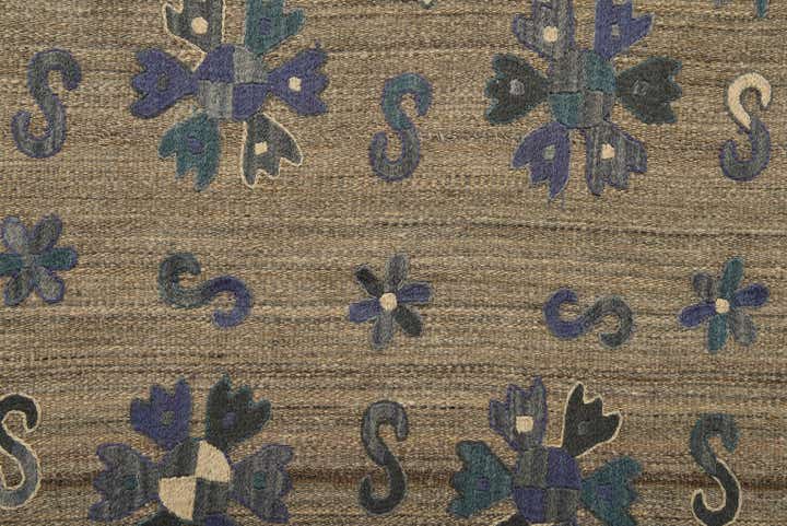 5' 9 x 7' 1 Hand Woven Kilim Suzani Wool Rug