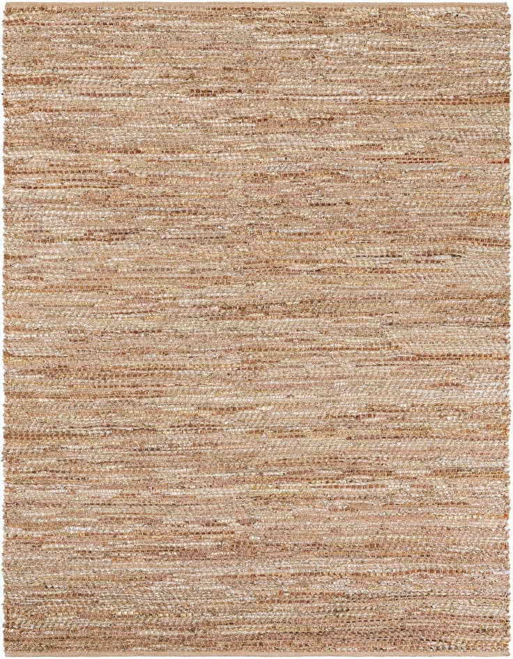 Detail image of 6' 1 x 9' Hand Woven Leather Metallic Jute Rug