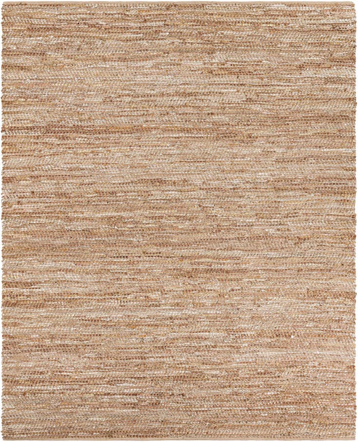 Detail image of 7' 10 x 10' Hand Woven Leather Metallic Jute Rug