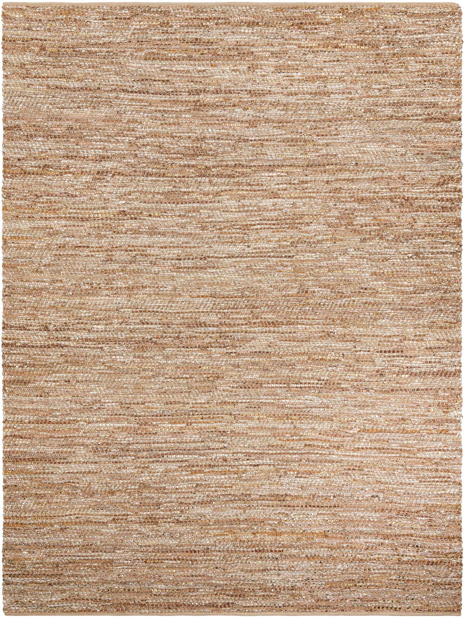 9' x 12' Hand Woven Leather Metallic Jute Rug