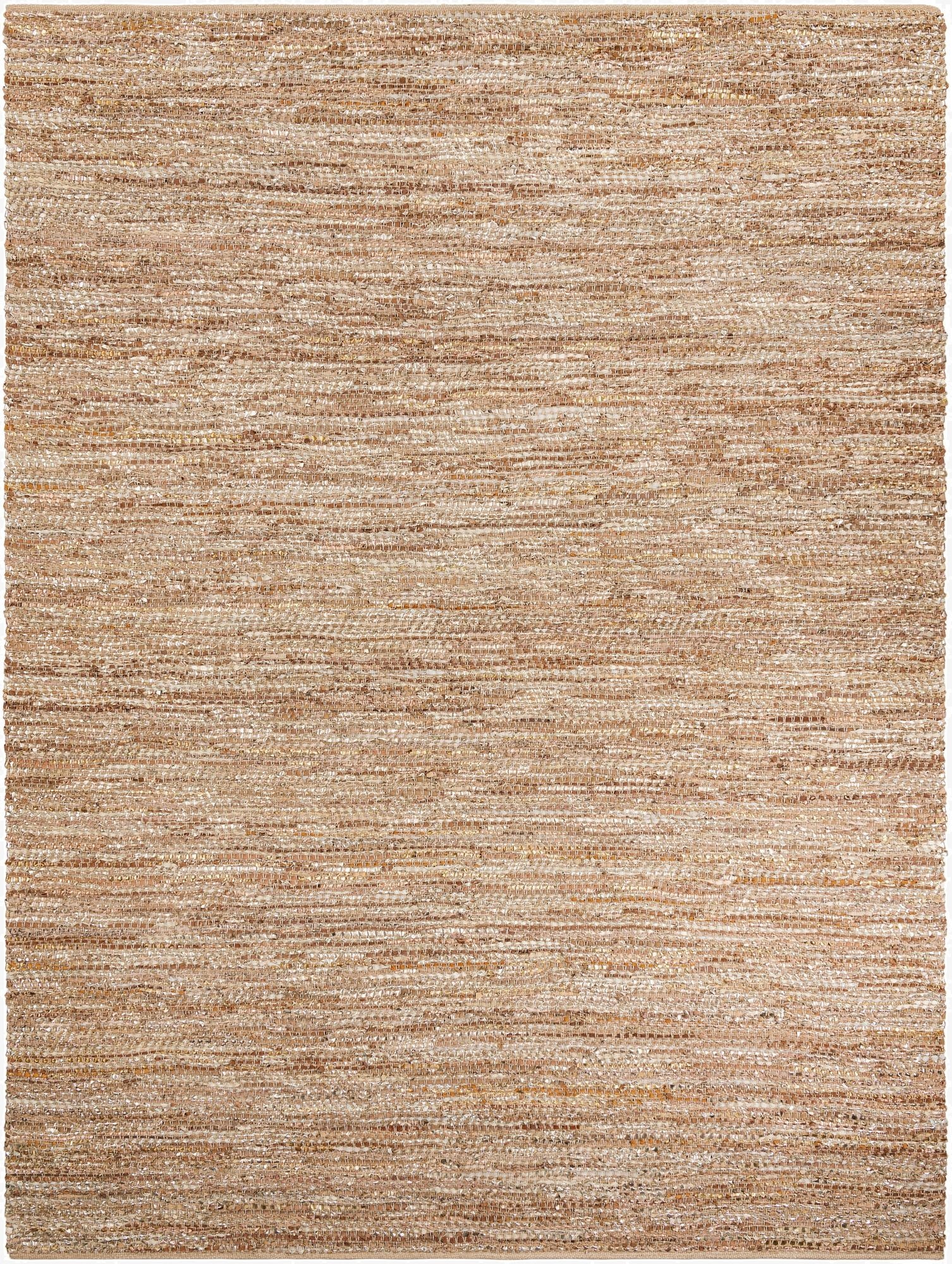 Primary image 9' x 12'  Hand Woven Leather Metallic Jute Rug