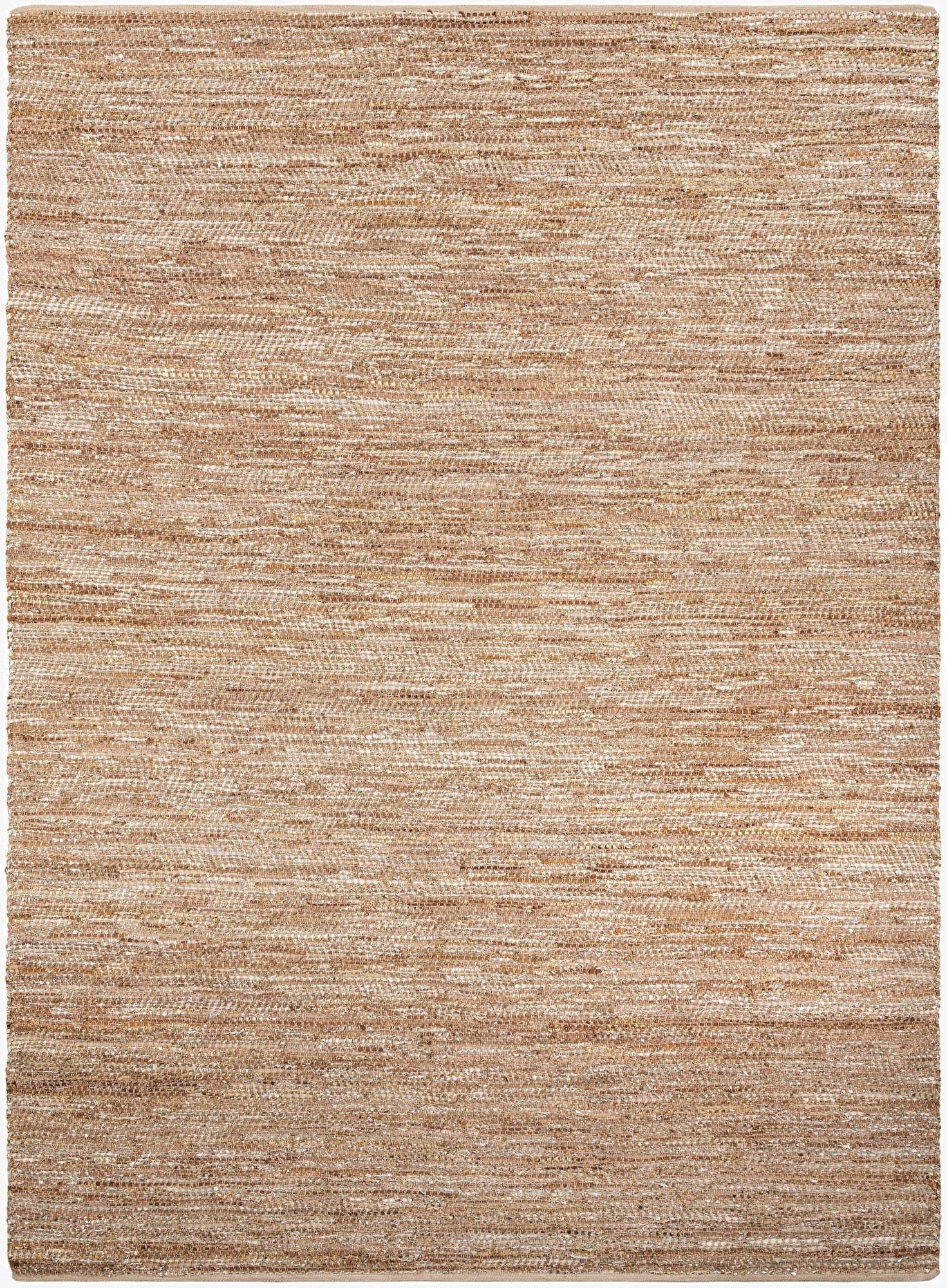 10' x 14' 1  Hand Woven Leather Metallic Jute Rug