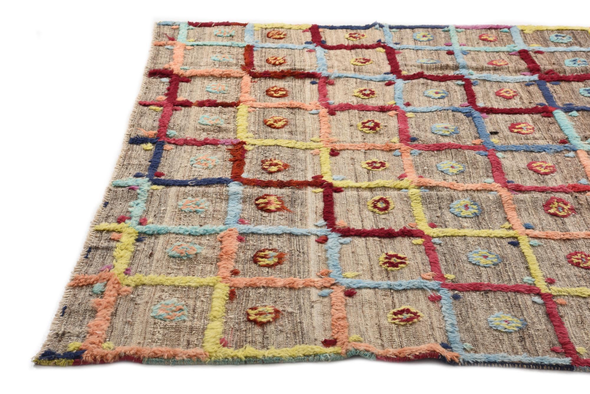 6' 9 x 7' 8 Hand Knotted Moroccan Wool Rug