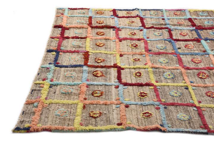 6' 9 x 7' 8 Hand Knotted Moroccan Wool Rug