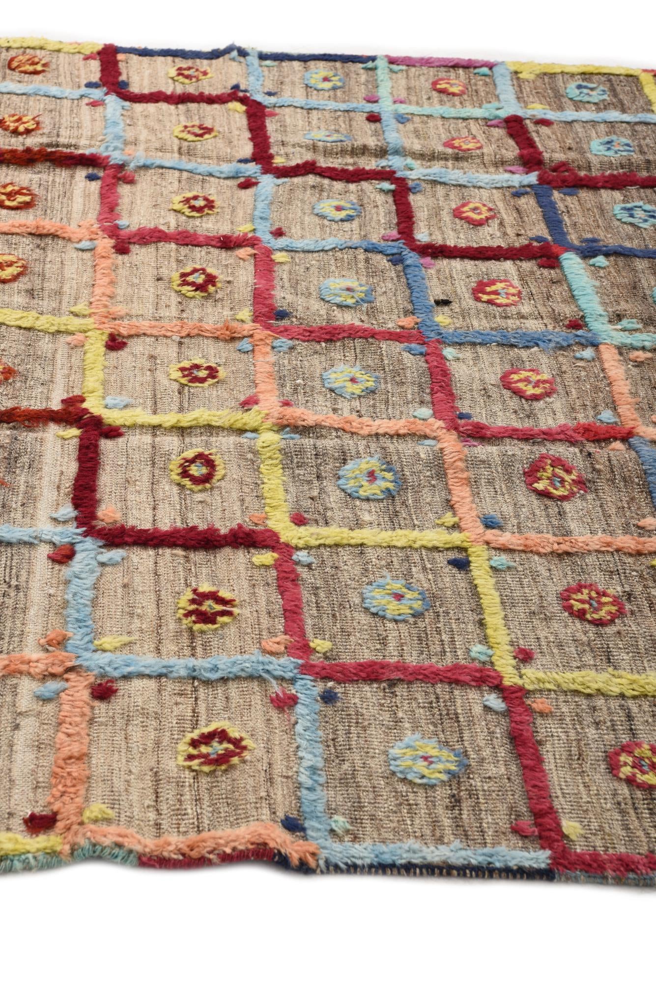 6' 9 x 7' 8 Hand Knotted Moroccan Wool Rug