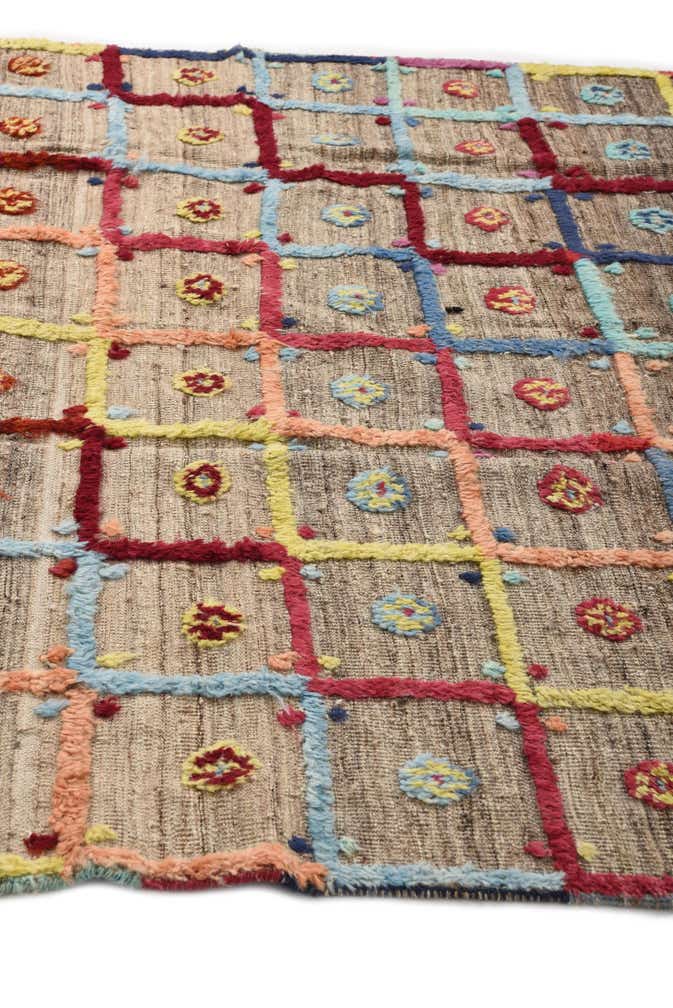 6' 9 x 7' 8 Hand Knotted Moroccan Wool Rug