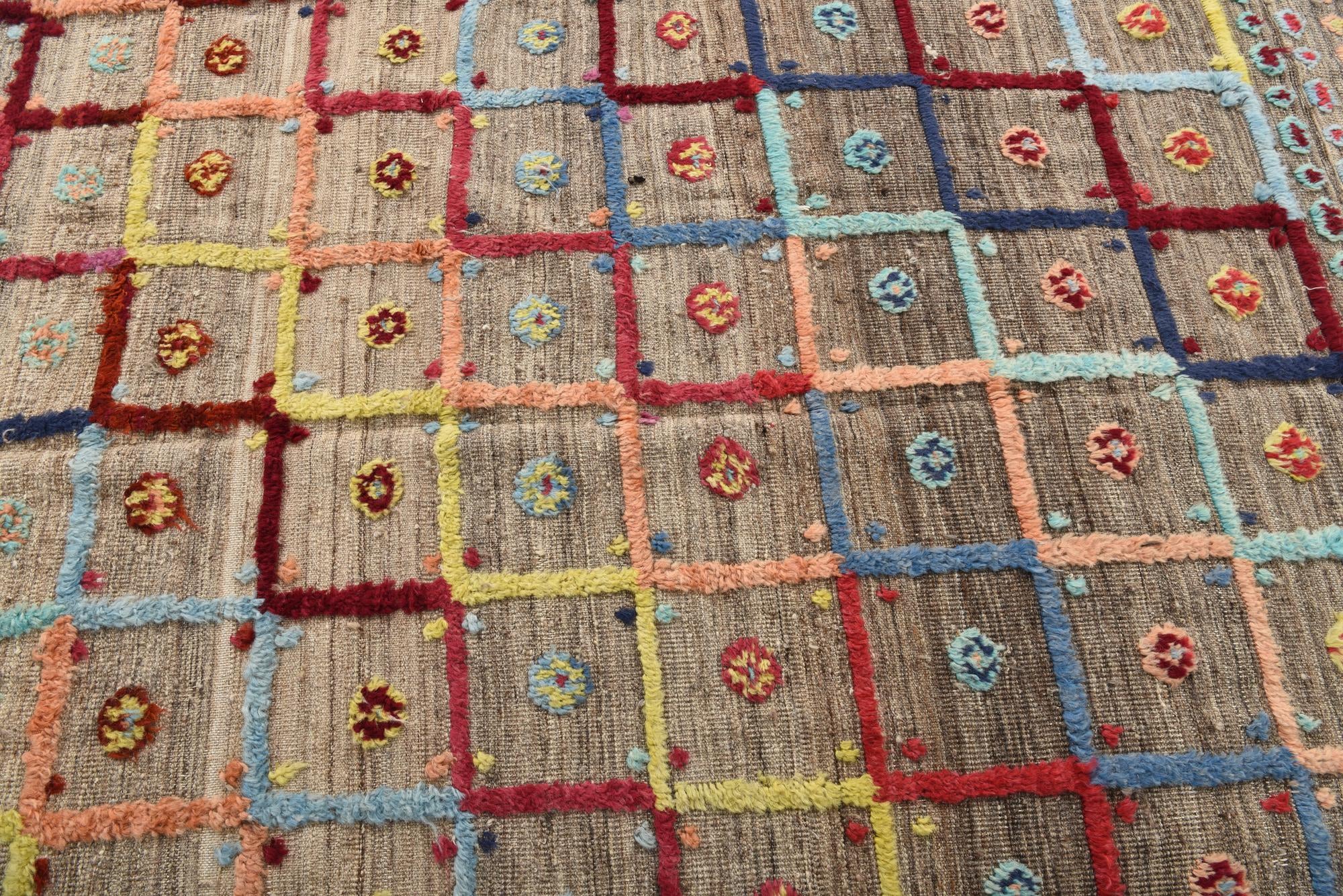 6' 9 x 7' 8 Hand Knotted Moroccan Wool Rug