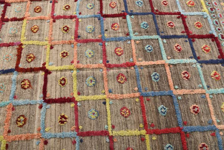 6' 9 x 7' 8 Hand Knotted Moroccan Wool Rug