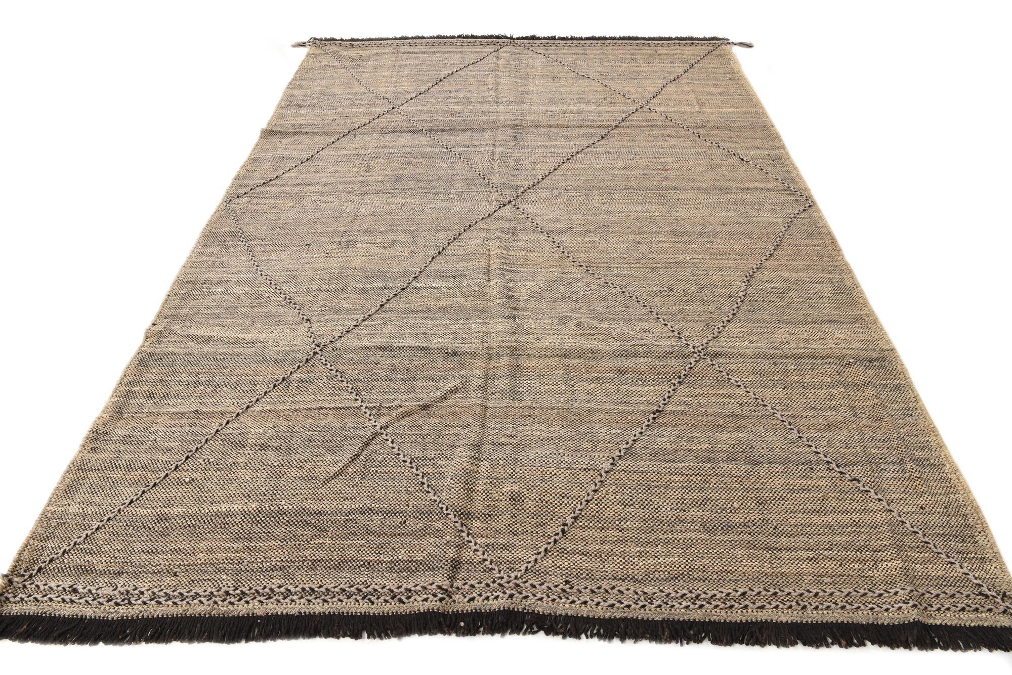 7' x 9' 7 Hand Knotted Moroccan Wool Rug