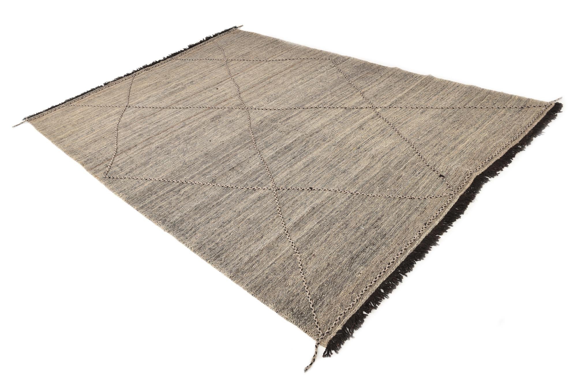 7' x 9' 9 Hand Knotted Moroccan Wool Rug