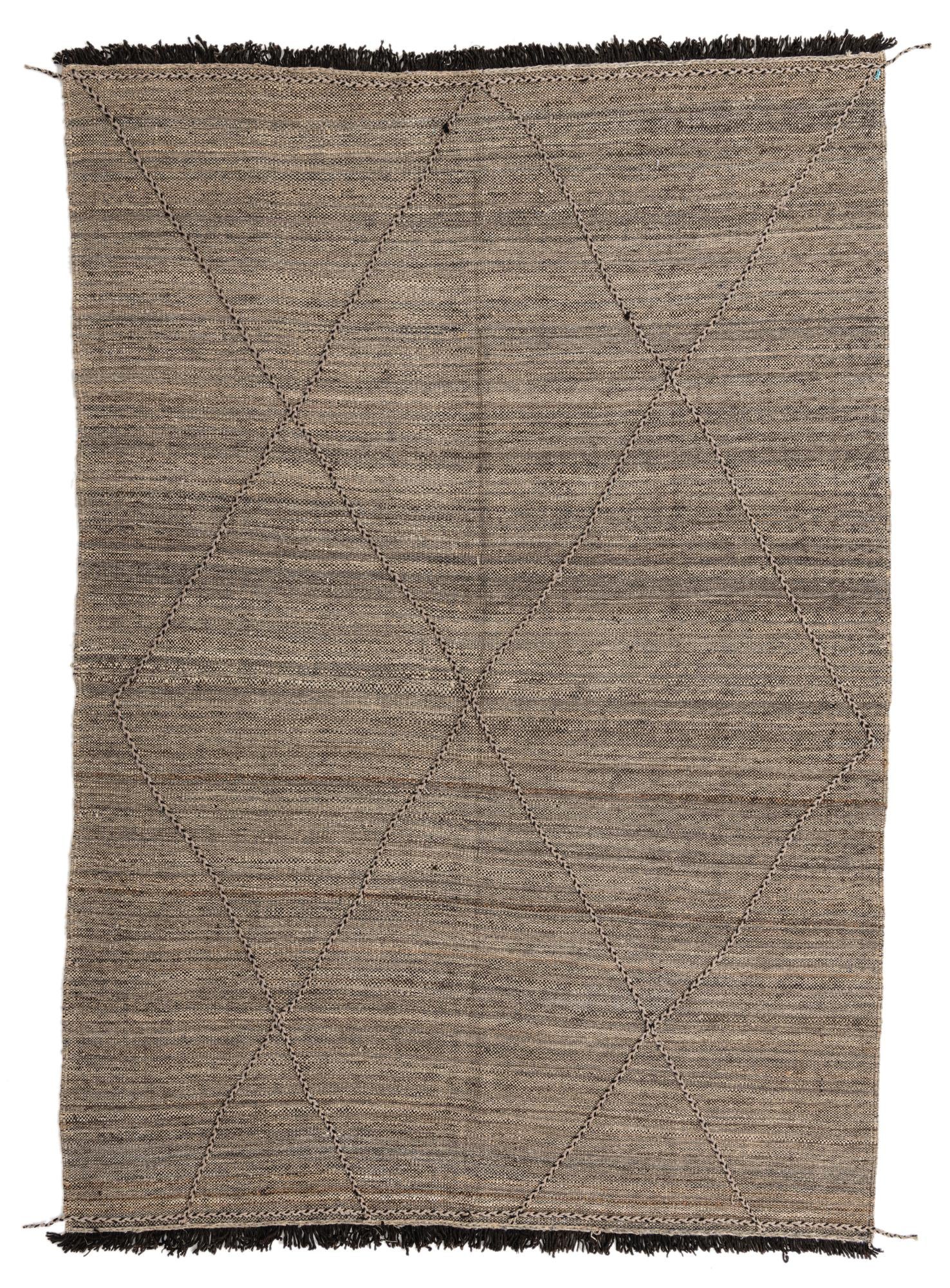 7' x 9' 9 Hand Knotted Moroccan Wool Rug