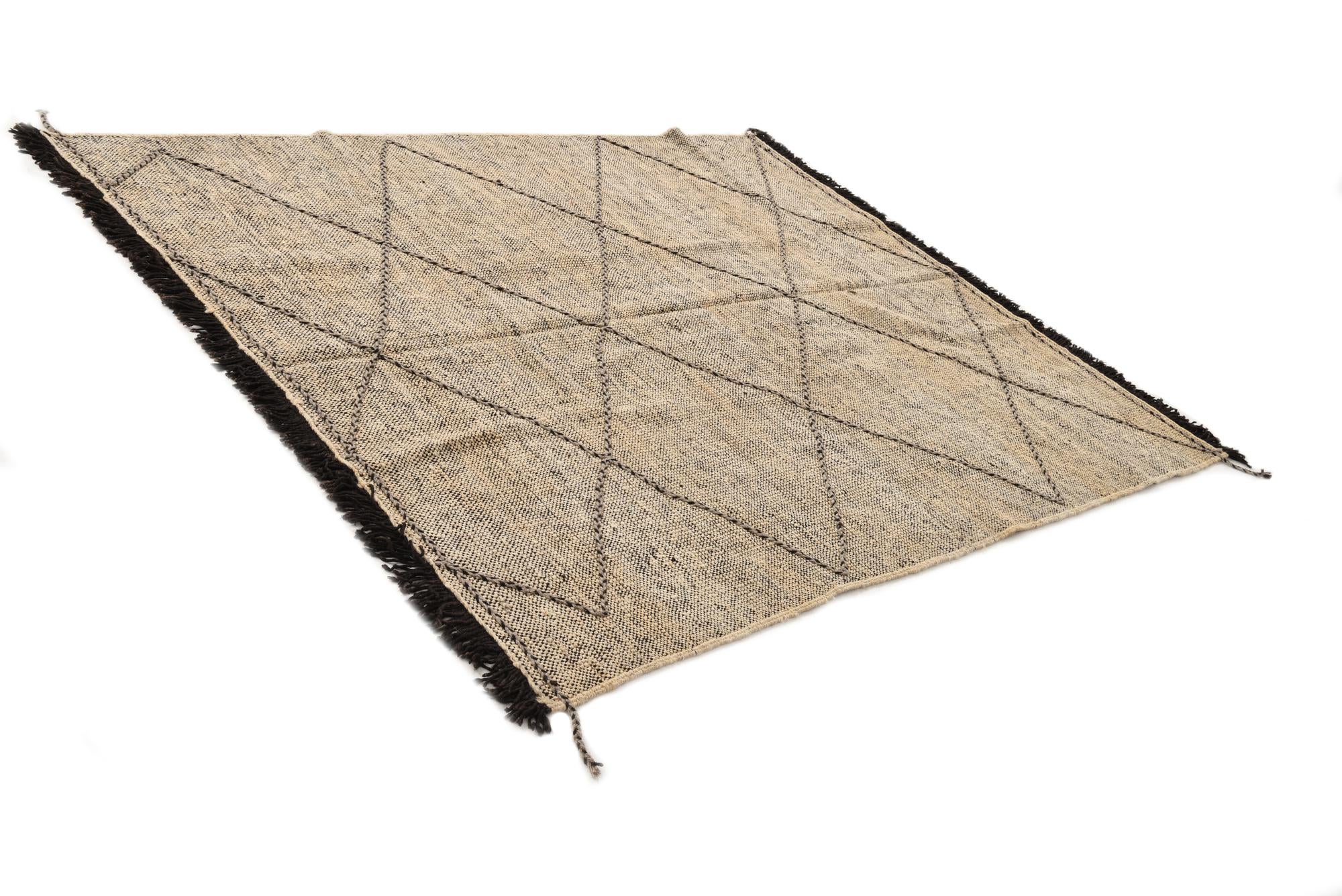 6' 1 x 7' 8 Hand Knotted Moroccan Wool Rug