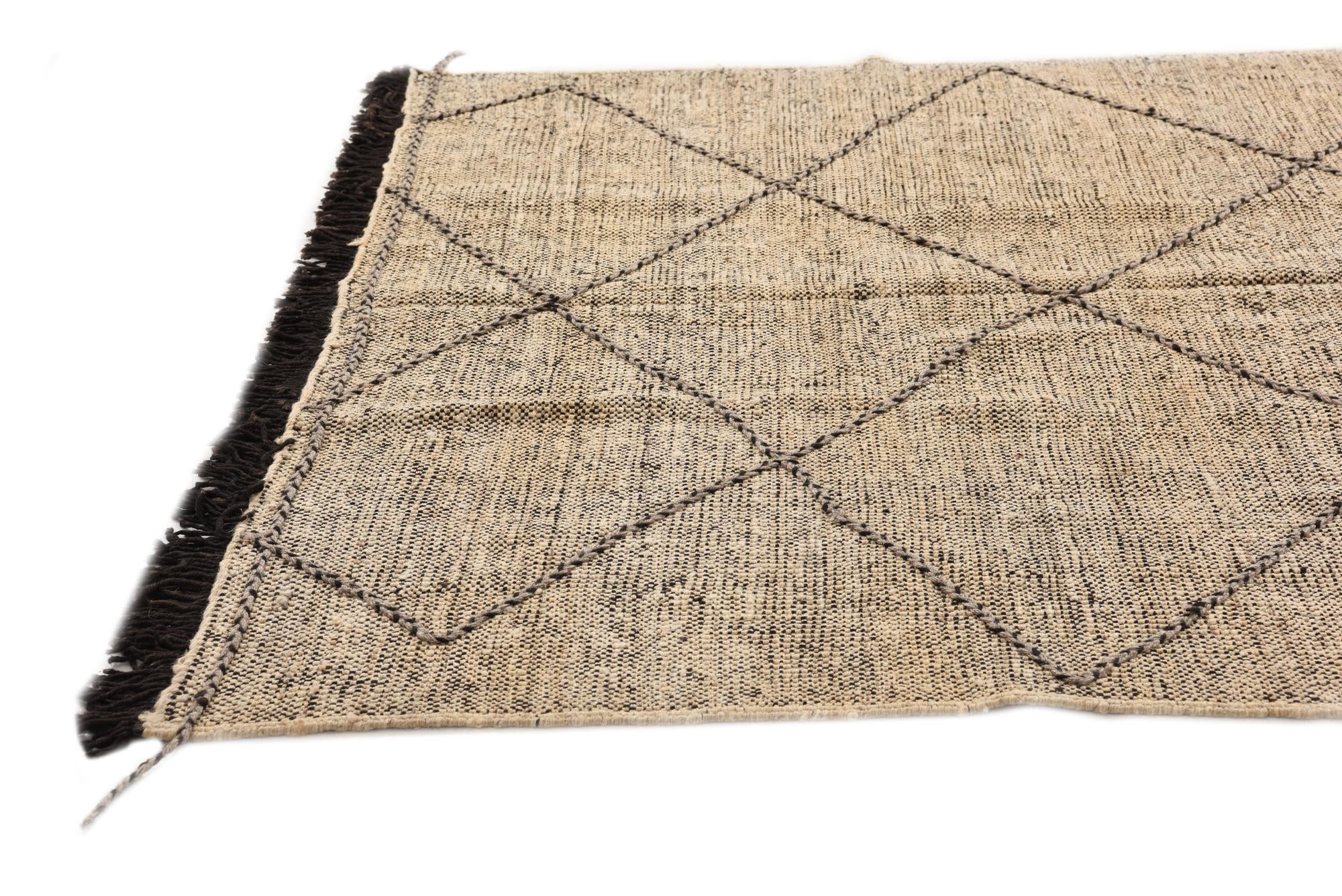 6' 1 x 7' 8 Hand Knotted Moroccan Wool Rug