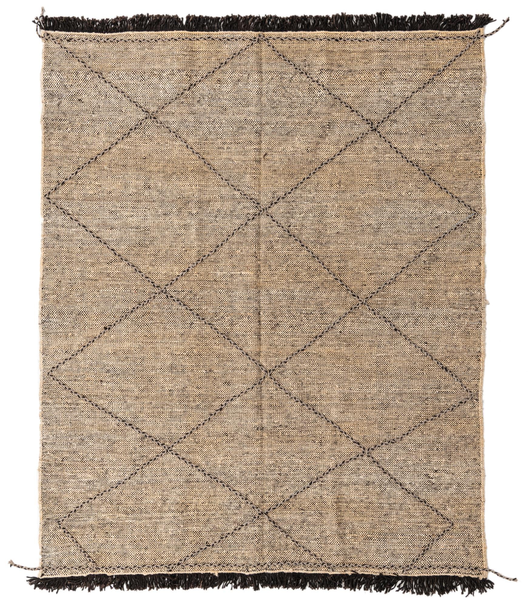 6' 1 x 7' 8 Hand Knotted Moroccan Wool Rug