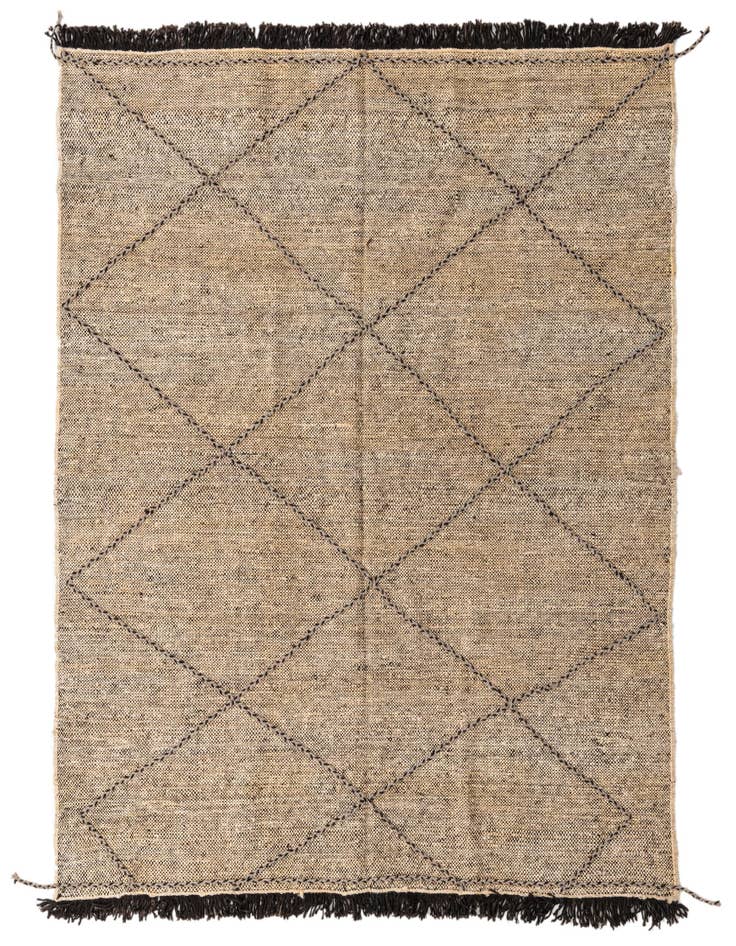 Detail image of 6' 1 x 7' 8 Hand Knotted Moroccan Wool Rug