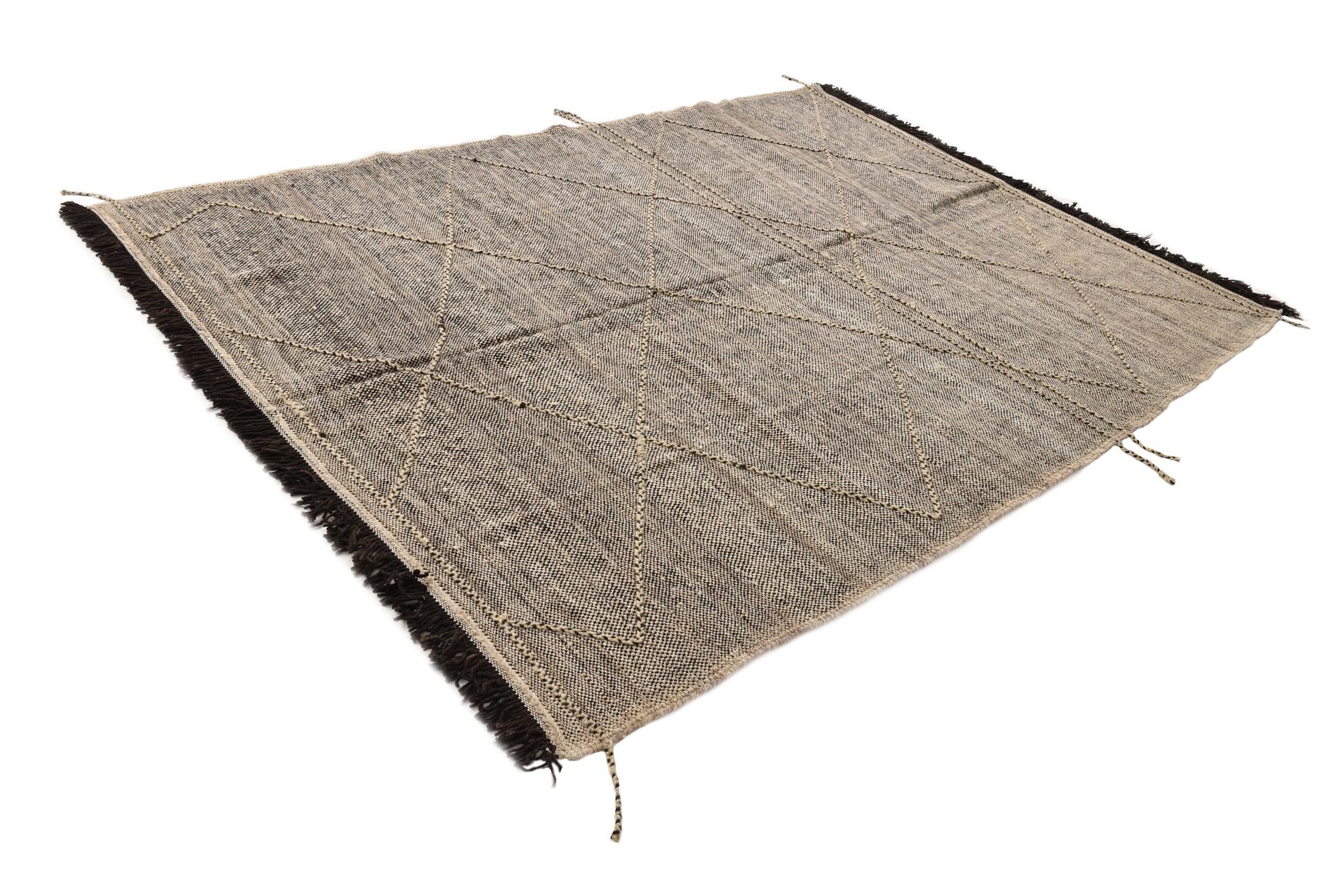 7' x 9' 7 Hand Knotted Moroccan Wool Rug