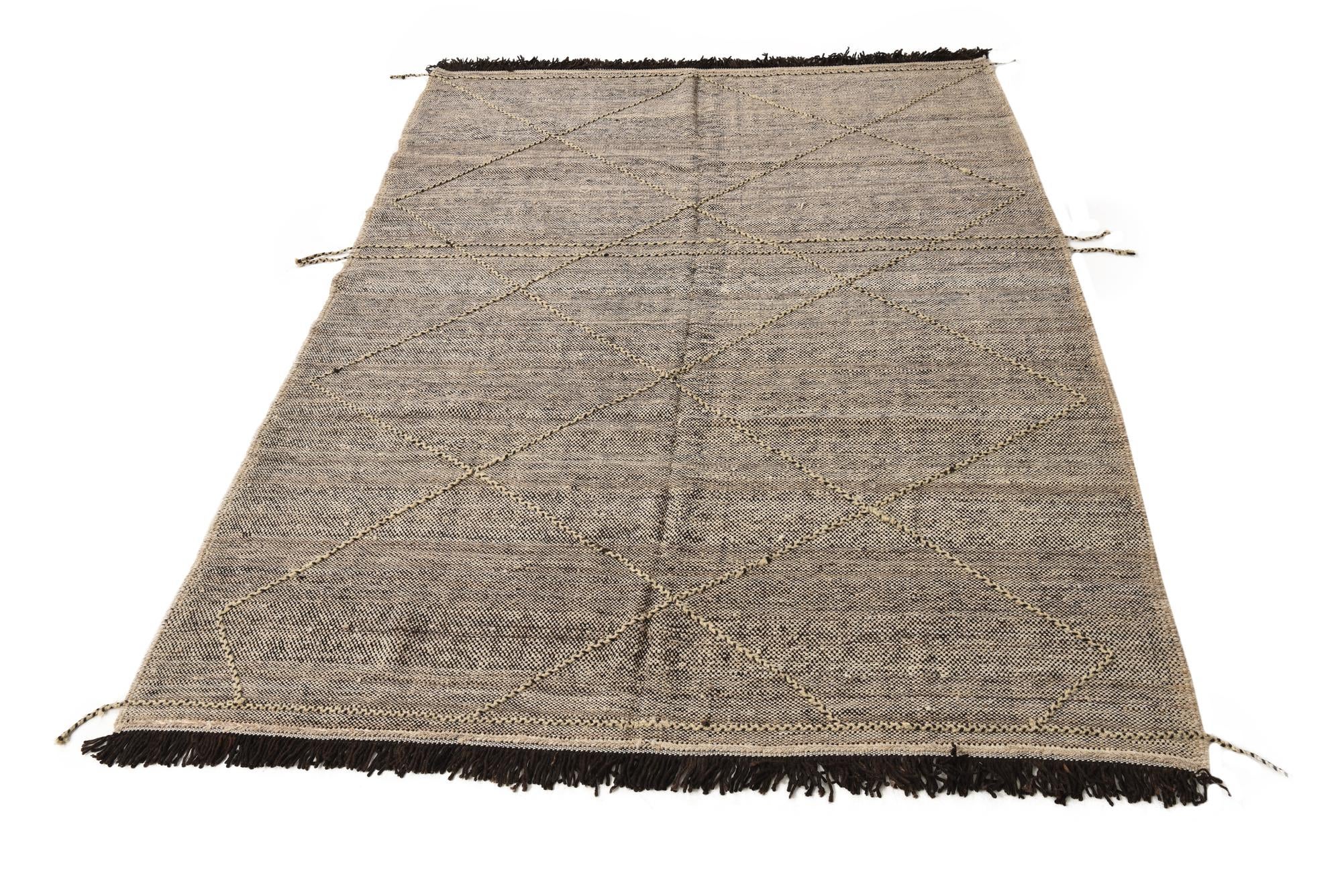 7' x 9' 7 Hand Knotted Moroccan Wool Rug