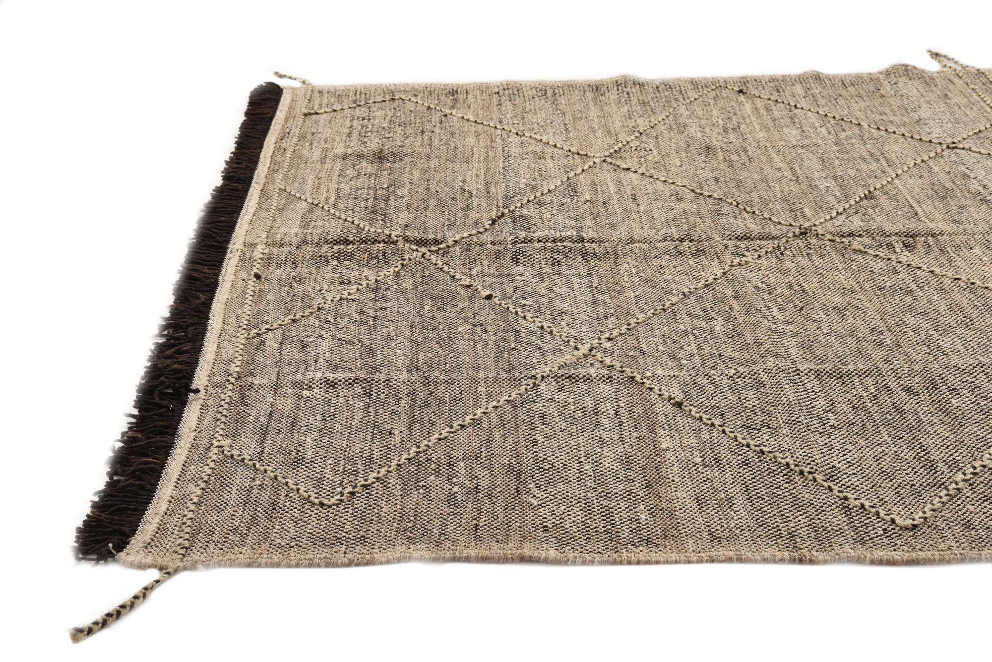 7' x 9' 7 Hand Knotted Moroccan Wool Rug