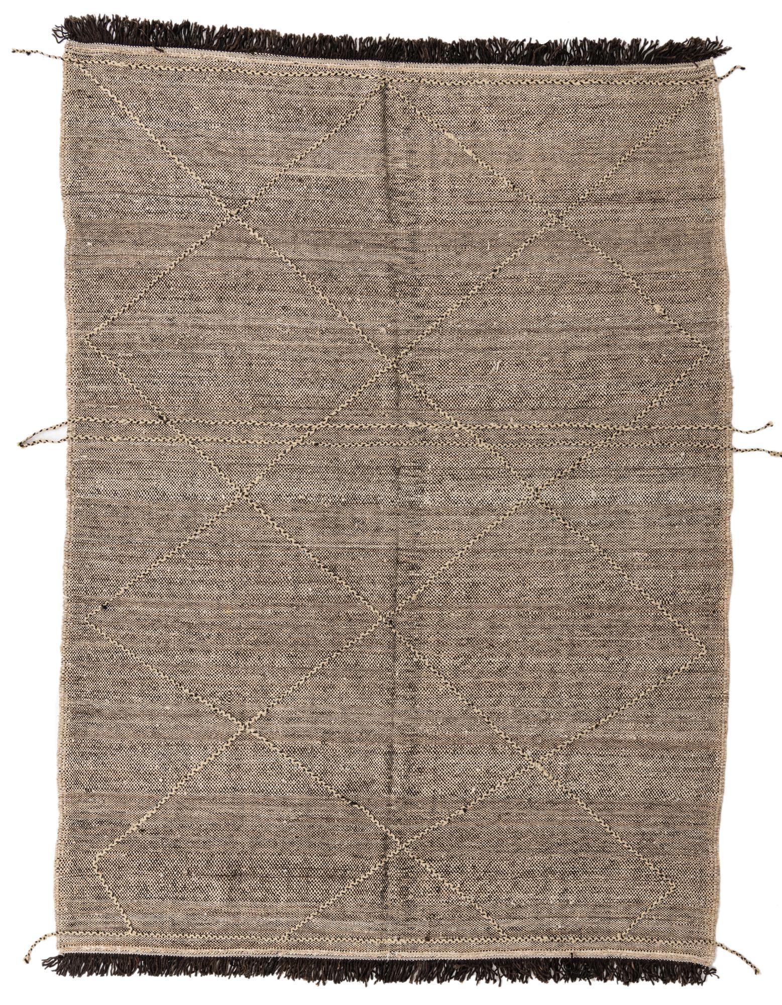 7' x 9' 7 Hand Knotted Moroccan Wool Rug