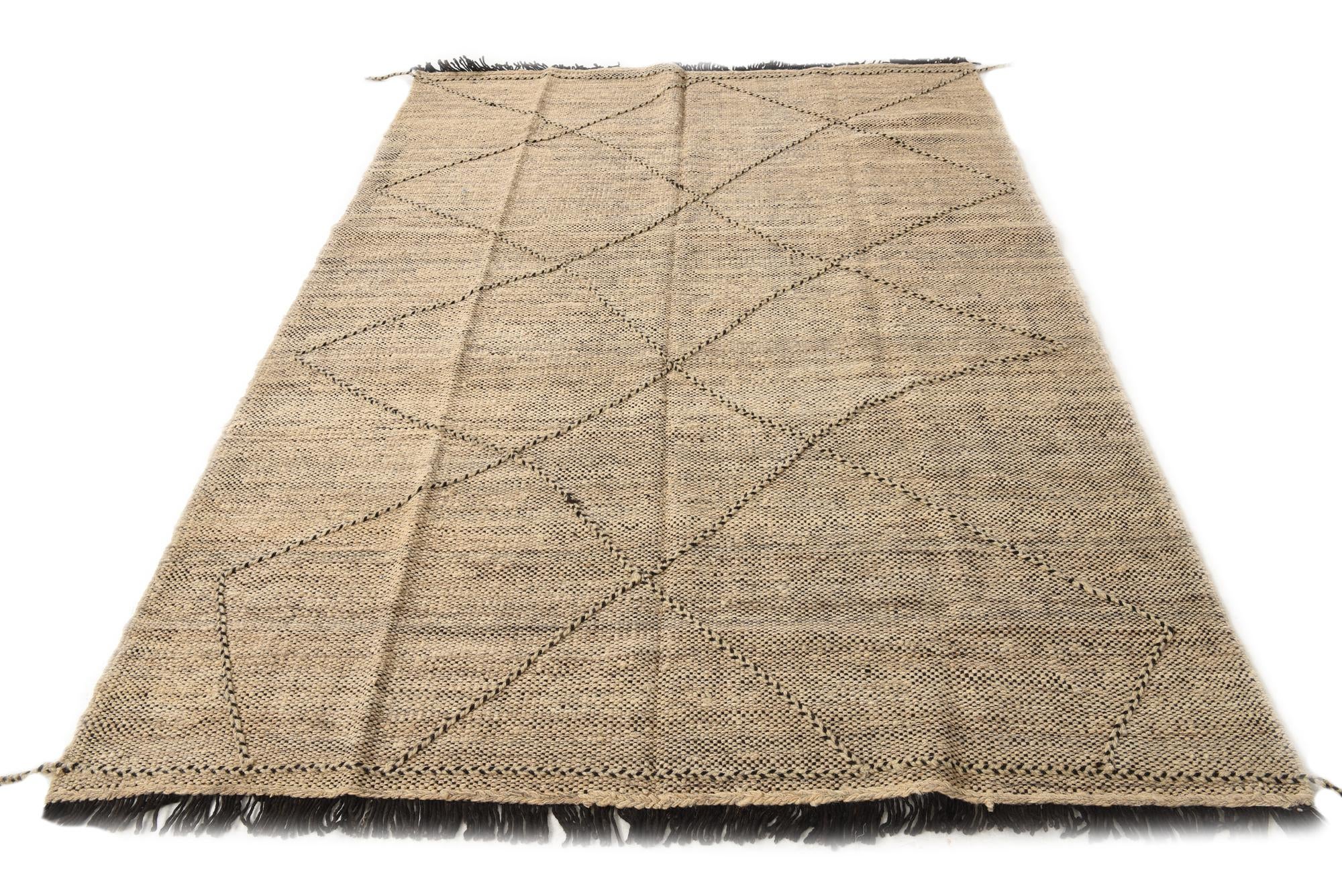 5' 8 x 7' 9 Hand Knotted Moroccan Wool Rug