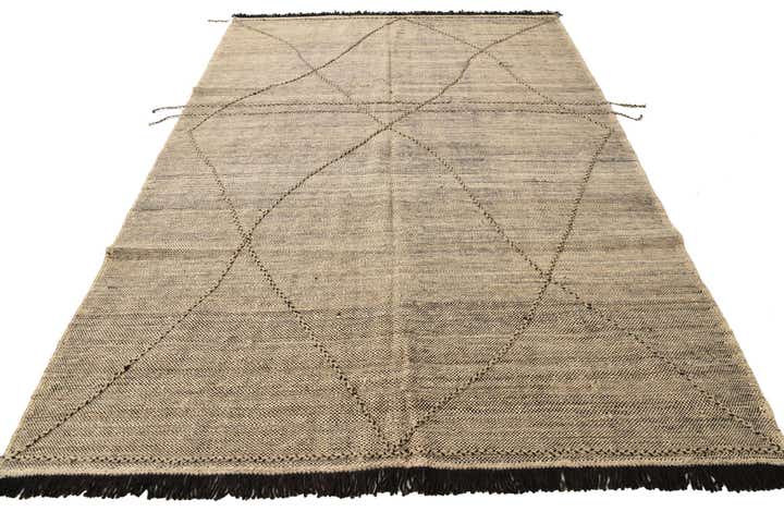 6' 10 x 9' 7 Hand Knotted Moroccan Wool Rug