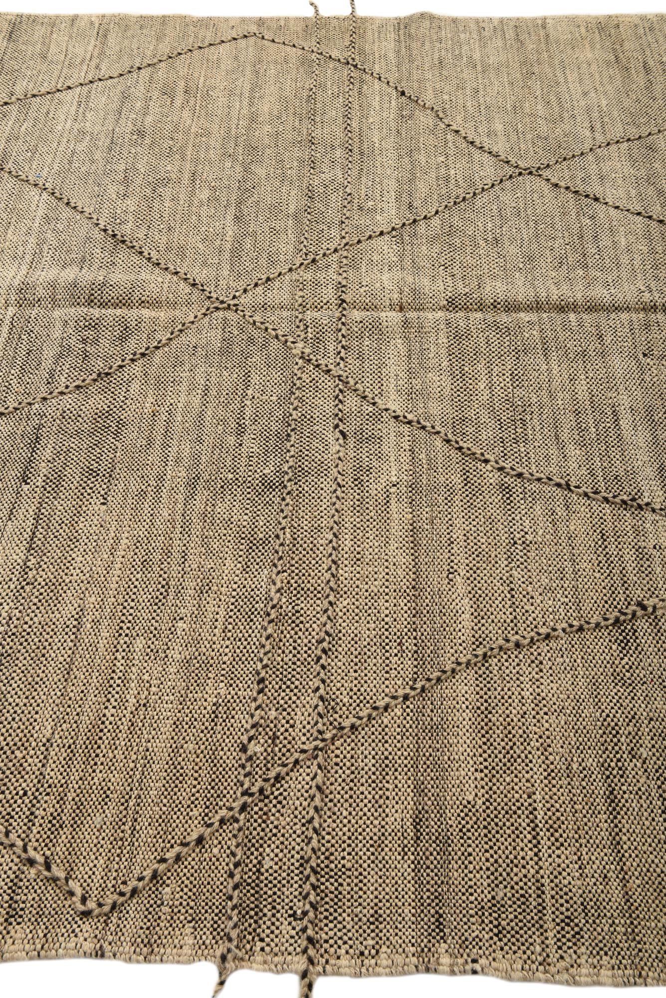 6' 10 x 9' 7 Hand Knotted Moroccan Wool Rug