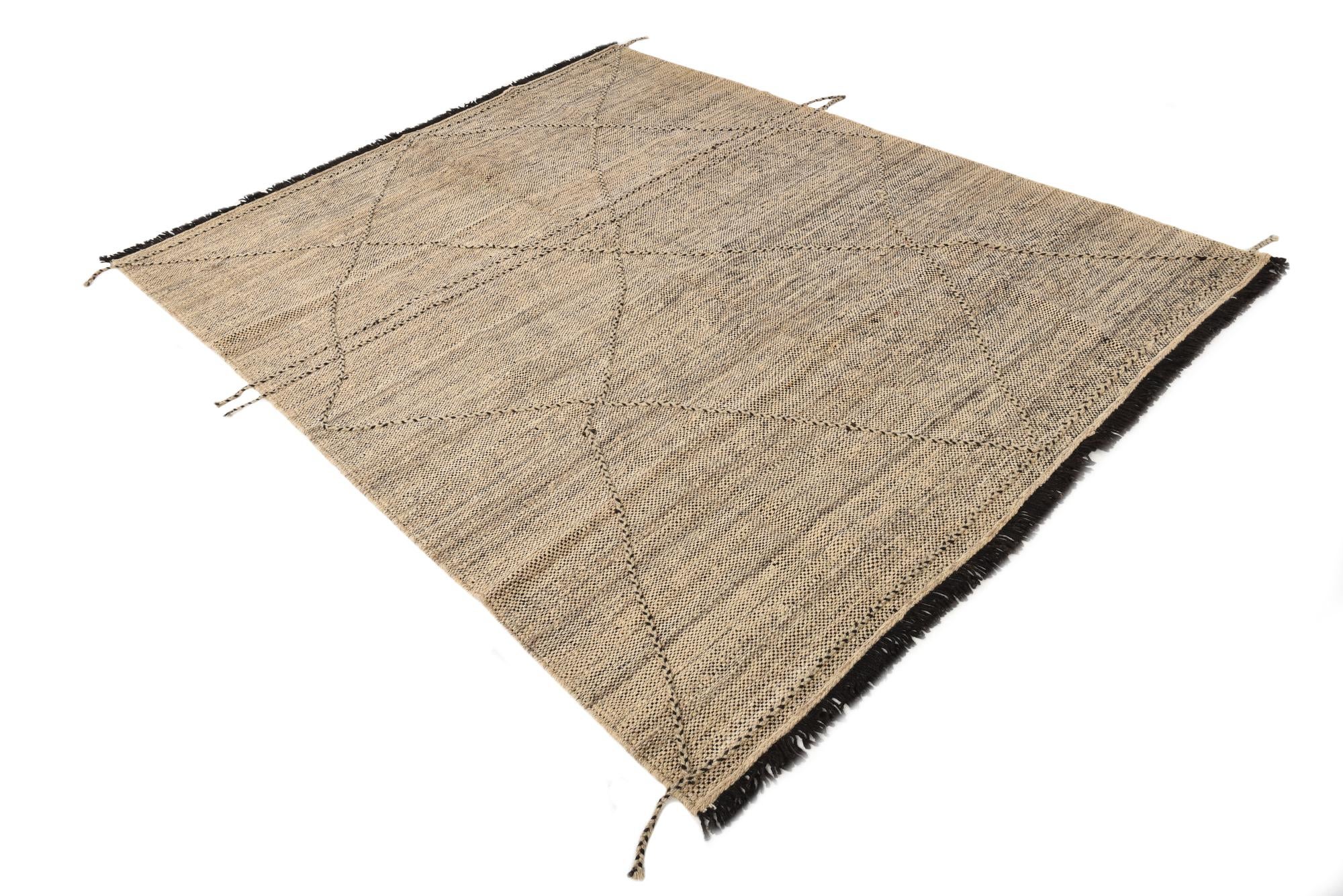 6' 1 x 7' 8 Hand Knotted Moroccan Wool Rug