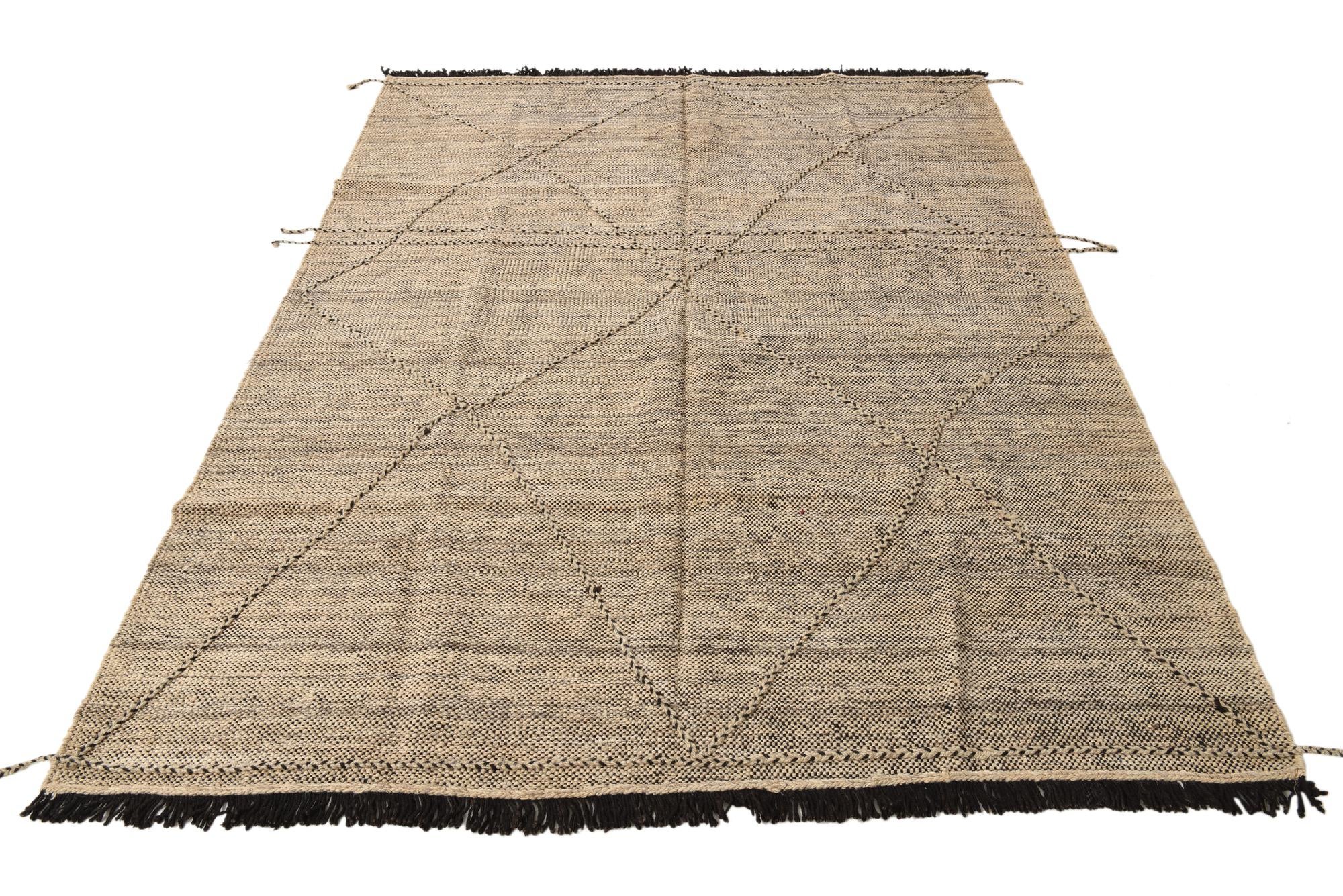 6' 1 x 7' 8 Hand Knotted Moroccan Wool Rug
