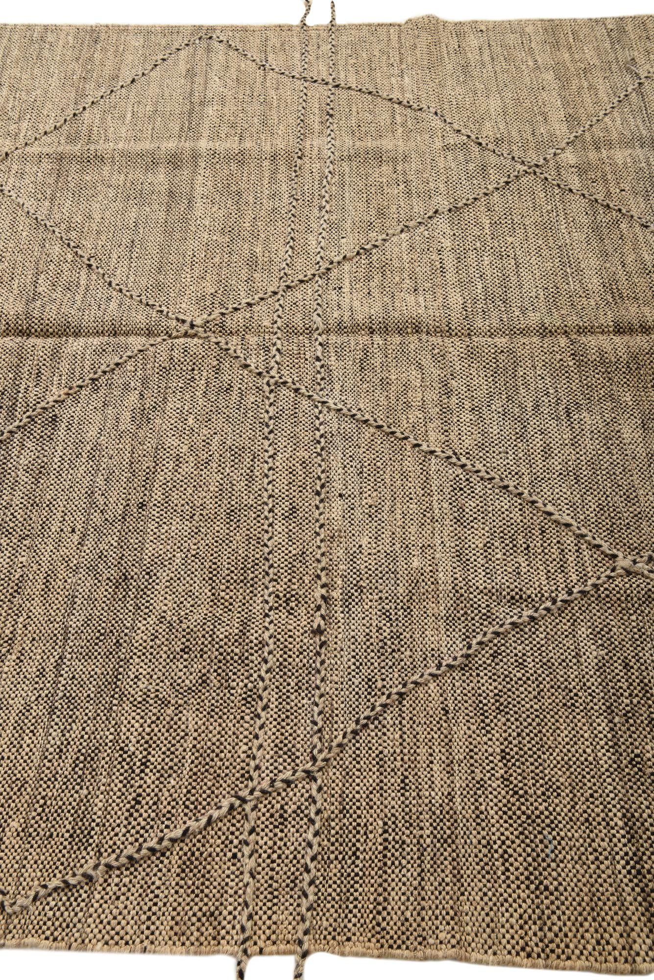 6' 1 x 7' 8 Hand Knotted Moroccan Wool Rug