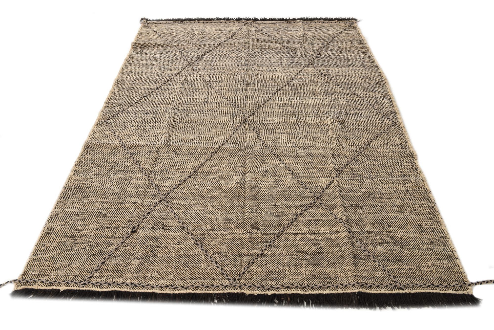 5' 10 x 7' 7 Hand Knotted Moroccan Wool Rug