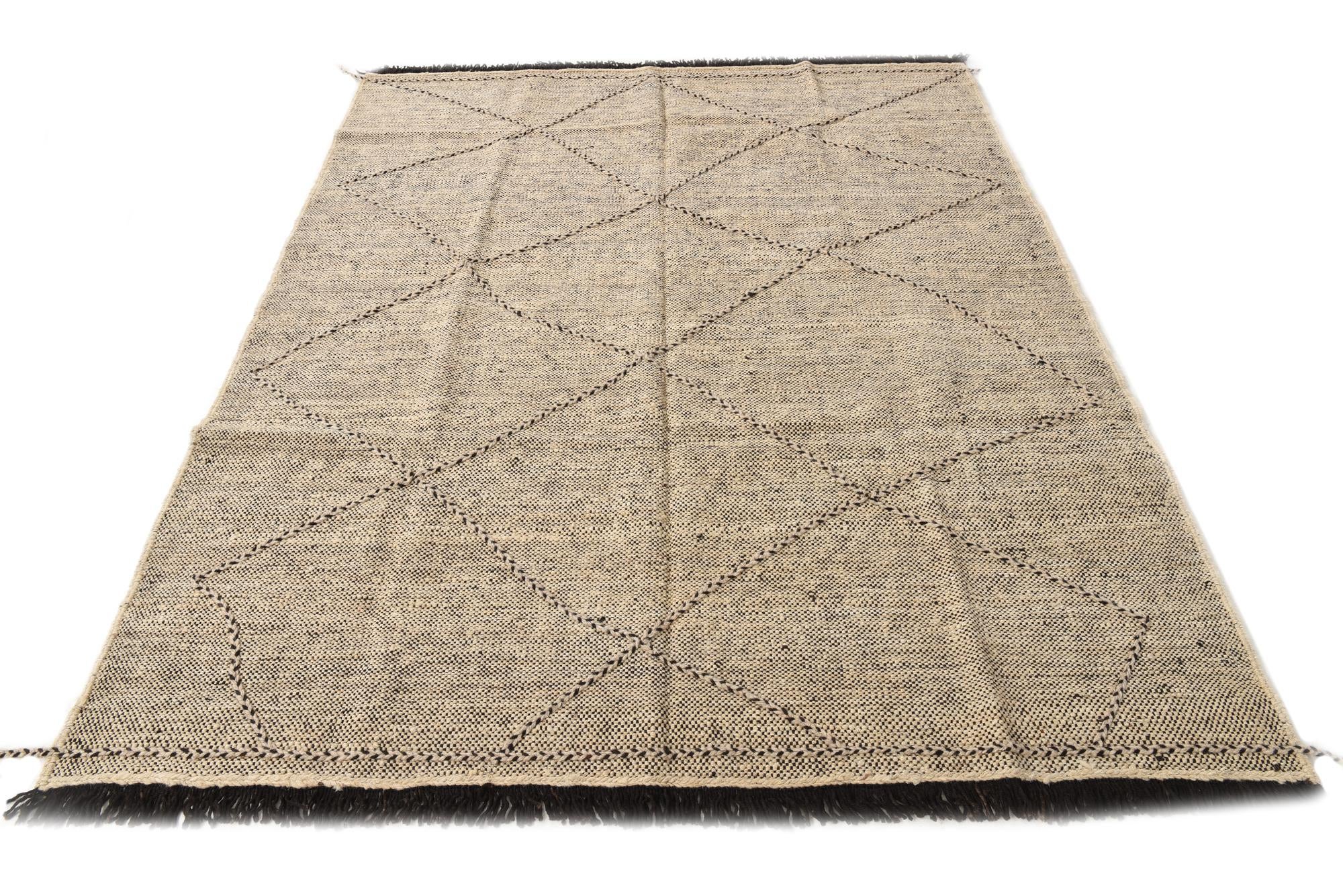 6' 2 x 7' 7 Hand Knotted Moroccan Wool Rug
